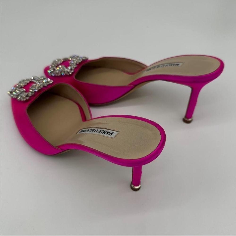 Manolo Blahnik Hangisi Mule - Fuchsia - Picture 3 of 3